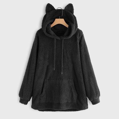 China Autumn and winter breathable women where clothes shear hooded sweatshirts loose fit sweatshirt with pockets wholesale for sale