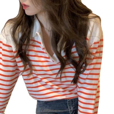 China Breathable Autumn Winter Fashion Women Sweaters Striped Long Sleeve Cashmere Knitwear for sale