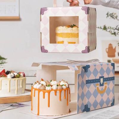 China Biodegradable Gift Cupcake Cake Donut Macaron Flower Dessert Packaging Custom With Window Wrapping Paper Box for sale