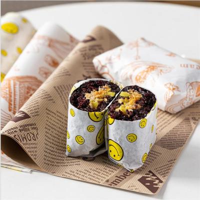 China Basket Greaseproof Compostable Hamburger Hitting Catcher Takeout Hamburger Paper for sale