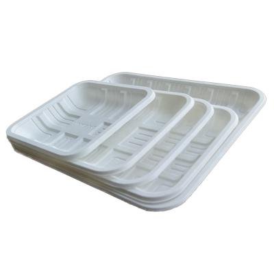 China Microwavable Disposable Food Tray Trays Display Biodegradable Meat Packaging for sale