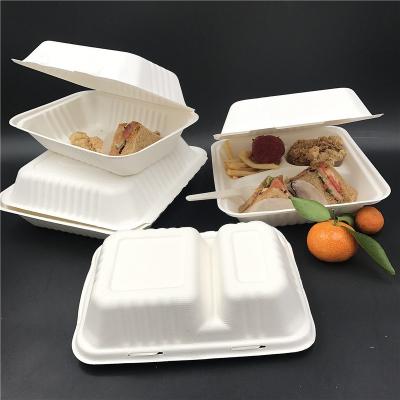 China China Buying Disposable Japanese Food Container Box 3 Compartment Biodegradable Containers for sale