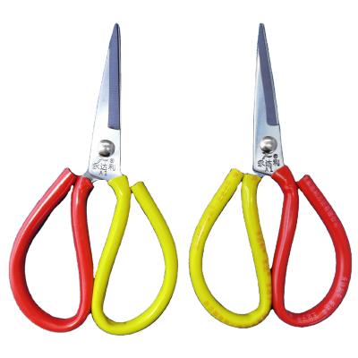 China Paper Cut 8 Inch 3.3MM Handle Office Scissors 50# Carbon Steel Rubber Scissors Tijeras Paper Cutting Household Scissors for sale