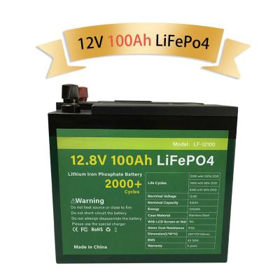 China Toys deep cycle Lifepo4 12v 100ah lithium battery for Rv/Solar system/yacht/golf carts storage and car for sale