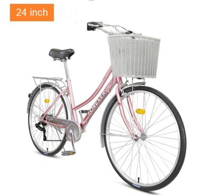 China Single Speed ​​Women's Carbon Steel Bike Lady City Bicycles Forever Supply 24 Inch Steel Factory Direct for sale