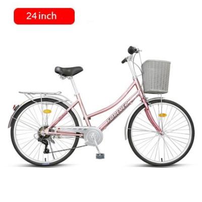 China Original Factory Steel Inch Speed ​​Single Women's City Bikes Forever Supply 24 With Basket Urban Bicycle for sale