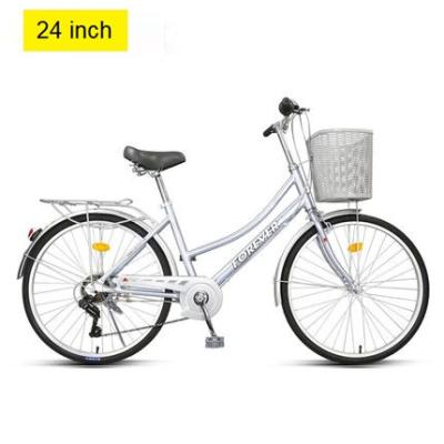 China Factory direct supply steel forever 26 inch single speed lady city bicycle with basket women bike for sale