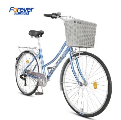 China Factory Wholesale Price Steel Forever 24 Inch Speed ​​Bicycle City Bike Ladies Single Carbon Women Bike for sale