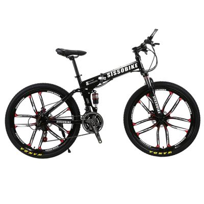 China High carbon steel mtb 26 inch full suspension bike foldable bicycle mountain bike for sale