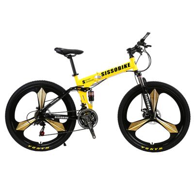 China Factory direct full steel mtb mountain bike folding bike 26 inch 21speed double disc brake mtb for sale