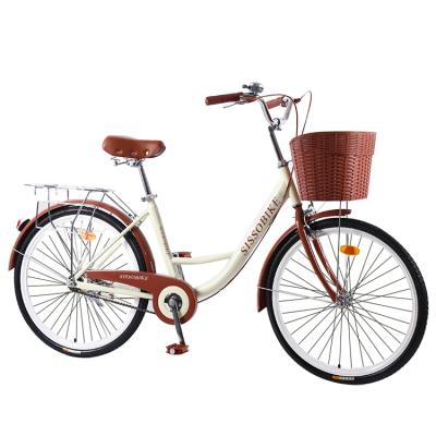 China With basket 2021 city bike China factory supply direct for sale cheap ladies city 26 inch bicycle men's stylish city bike for sale