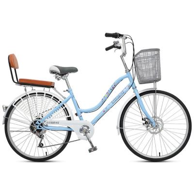 China Cheap street city bike 24 inch 26 inch bicycle upgraded version city bike with rear seat bicycles for women for sale