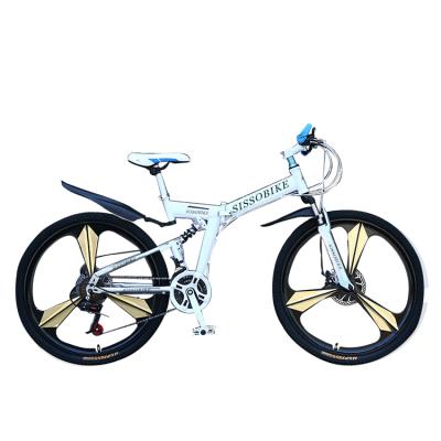 China Factory direct sales mtb mountain bike steel good quality 26 inch pike folding mtb bike 21speed disc brake full suspension bike for sale