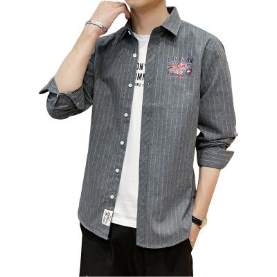 China Breathable Navy / Gray / Black Others 10% Cotton 40% Polyester 50% Sleeved Custom Men's Long Shirts for sale