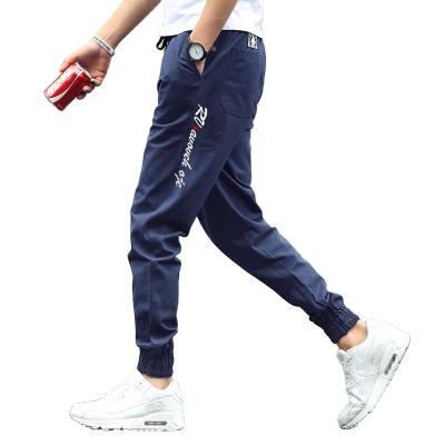 China Black / Dark Blue Cotton 97% Cool Mens Breathable Economical 3% Polyester Capris Custom Pants for sale