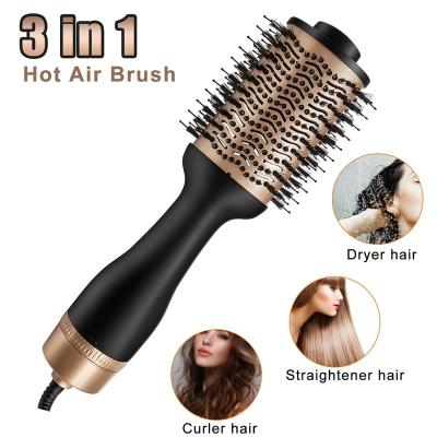 China Hot Airbrush Hotel Styler One Step Hair Styler Hair Dryer Volumizer 2 in-1 Negative Ion Hair Straightener for sale