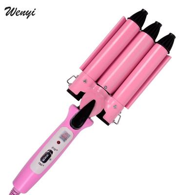 China Hotel Professional 3 in 1 Hair Straightener and Curling Iron Ceramic Triple Barrel Curler Irons Hair Wave Styling Tools Hair Styler for sale