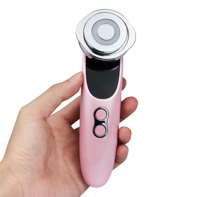 China Wholesale Heating Microcurrent Electric Ultrasonic Negative Ion Blood Vessels Removal Multifuctional EMS Hot Hot Ice Face Massager for sale