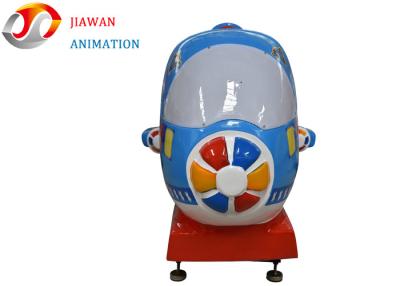 China Fiberglass Blue Plane Coin Operated Helicopter Kiddie Ride W115 X D75 X H100CM Size for sale