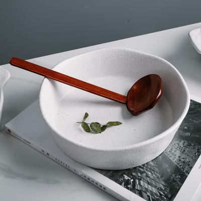 China Viable Little Dots Factory Restaurant Porcelain Salad Mixing Bowls Large Irregular Ceramic Noodle Hotel Wholesale Direct Bowl for sale