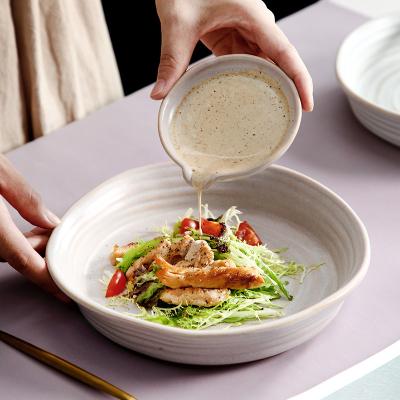 China Viable Direct Wholesale Ceramic White Round Steak Dish Dinner Plate Hotel Factory Factory Porcelain Eco Friendly Restaurant Dishes for sale