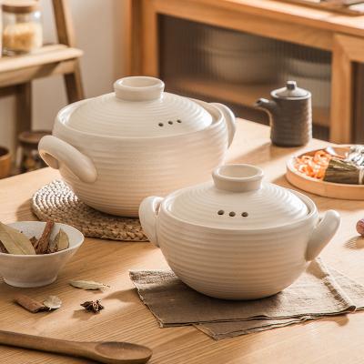 China New Design Sustainable Baker Clay Oven For Potato Pot Ceramic Baking Stock Pots Covered Round Casserole Dish Set for sale