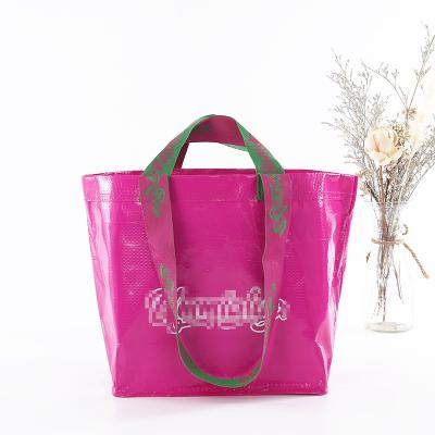 China Waterproof Reusable Waterproof PP Woven Laminated Shopping Tote Bags With Custom Logos Custom Printing Laminated PP Woven Shopping Bags for sale