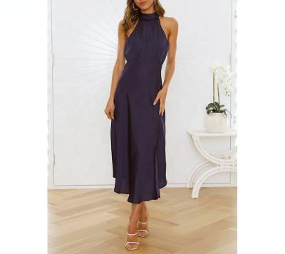 China M6007 hot sale Anti-wrinkle dresses elegant women lady, women casual wear summer, sexy Haltered long swing dress for sale