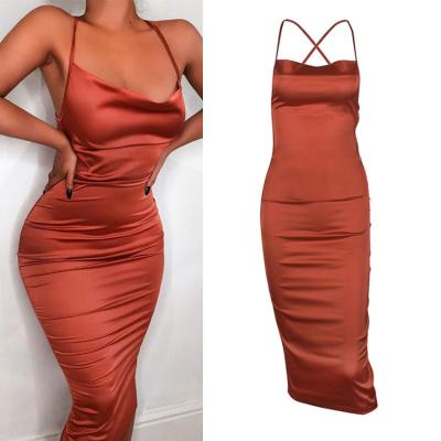 China Viable Hot Sale Women Clothing Summer Fashion Lady Elegant Bodycon Dress Straps Vetement Femme Fitted Dresses Women Spaghetti for sale