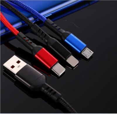 China Micro USB Type USB Charger Cable Nylon Braided Nylon Braided Charger Cable Fast Charging Data C Cable For Mobile Phone for sale