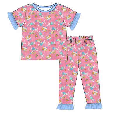 China Spandex/Cotton Babies Rabbit Print Jammies Easter Day Outfit Kids Dressing Set Matching Pajamas for sale