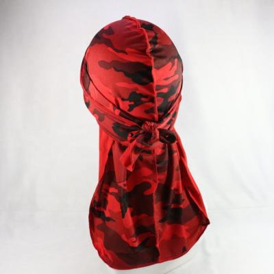 China HZM-18153 Other Men's Camouflage Durag Band With Red Durag Scarf Wave Hat Durag Peddler for sale