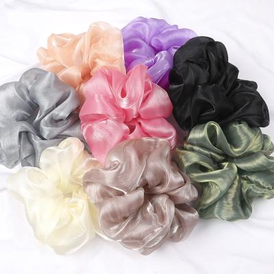 China Wholesale New Promotion HZO-18045 Large Intestine Large Intestine Silk Scrunchies Children Woman Man Super Soft Circle Soft Hair Scrunchies for sale