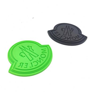 China Custom Logo Soft Backpack Hat Sewing 3D Rubber Patches, Manufacturer DIY Embossed Silicone Label Iron On Clothing for sale