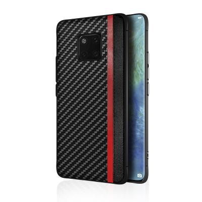 China Luxury Slim Luxury PU Leather Soft Flexible Scratch Pattern Carbon Fiber Carbon Fiber Phone Cover Cases For Huawei join 20 pro for sale