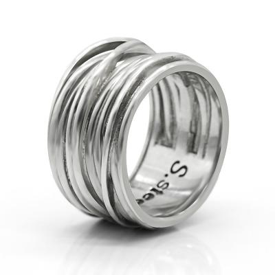 China 925 Sterling Silver Women Ring Entwined for Classic Intricate Circle Style Silver Ring for Women for sale