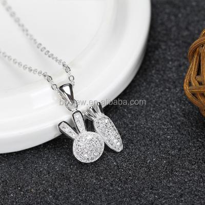 China Fashion Style Guangzhou Souvenir Jewelry Rabbit And Turnip Pendant With Simple Silver Thin Chains Necklace Designs for sale