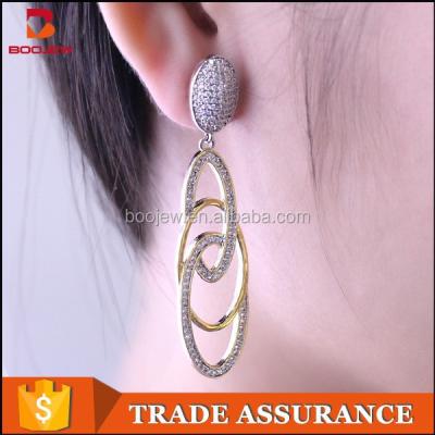 China Cheap silver artificial gold plated diamond earrings design gold earring tops for women for sale