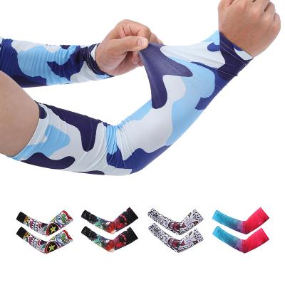 China Wholesale Custom UV Printed Seamless Outdoor Recycling Silk Sleeves Breathable Arm Sleeve Summer Sunscreen Cool Cool Cuff Ice Silk Sleeves for sale