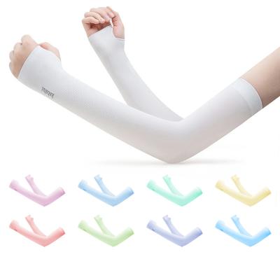 China Breathable Factory Custom 3D Printed Ice Sleeve Summer Sunscreen Gloves Ice Cool Cuff Seamless Outdoor Silk Arm Sleeves for sale