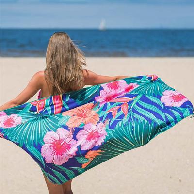 China Compressed Custom Private Label Microfiber Quick Dry Sublimated Beach Towels for sale