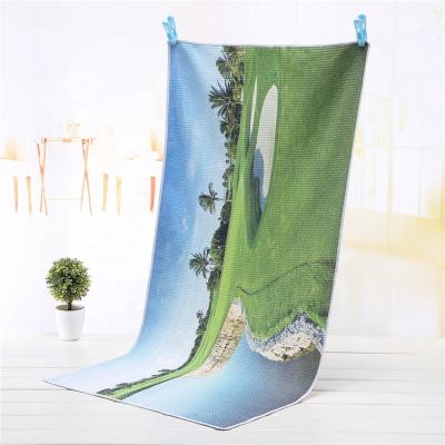 China Digital Compressed Custom Photo Sublimation Printed Microfiber Beach Towels for sale