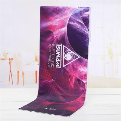 China Wholesale Custom Lightweight Compressed Microfiber Logo Digital Sublimated Printed Soft Sports Slogan Towels for sale