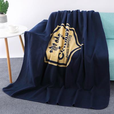 China 100% High Quality Custom Made PORTABLE Polyester Fleece Blanket With Logo Home Hotel Portable Travel Blanket for sale