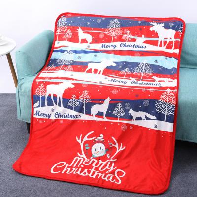 China Europe Custom With Logo Embroidery Throw Blankets Home Flannel Fleece Blanket With Logo Gift Cover Sofa Christmas Blanket for sale