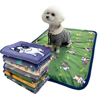 China Hot Sale Travel Pet Towel Keep Warm Double Sided Composite Fleece Custom Embroidered Logo Pet Mat for sale