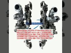 Turbocharger for 2004-10 Mercedes Benz SL 600 S/CL 600 with M275-LRK E 2750902480 A2750902480 5324-988-7206, 5324 988 7206 53249887206 2750902380, A2750902380 53249887205 5324-988-7205, 5324 988 7205
