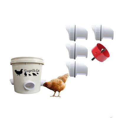 China Chicken birds pigeon quail Wholesale Factory Prices Automatic Diy Rainproof Chicken Port Plastic Poultry Feeders Set for sale