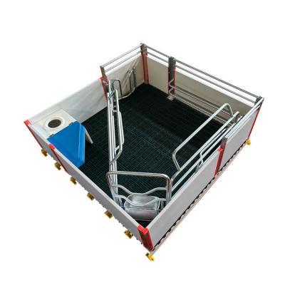 China Pig Hot dip galvanized open type free sow cage  plastic flooring farrowing crate slats for pig for sale