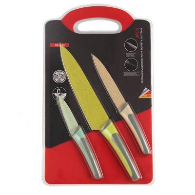 China Yangjiang Germany Professional Disposable Coating Stainless Steel Kitchen Cutlery Custom Funny Knife Set On Sale for sale